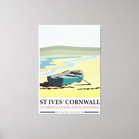 St Ives Cornwall nautische reisposter. Canvas Afdruk (Voorkant)