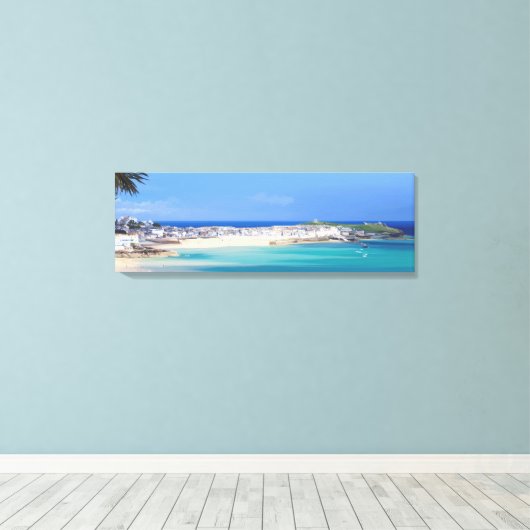 St Ives, Cornwall originele kunst Canvas Afdruk (Insitu (Houten vloer))