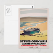 St Ives Cornwall Reisposter Briefkaart (Voorkant / Achterkant)