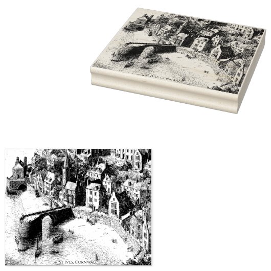 St Ives Cornwall  Sketch Rubberstempel (Gestempeld)