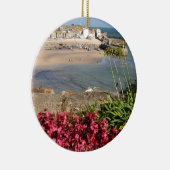 St Ives Harbour Pink Flowers Keramisch Ornament (Rechts)
