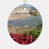 St Ives Harbour Pink Flowers Keramisch Ornament (Links)