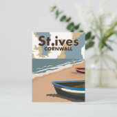 St.ives vintage reisposter briefkaart (Staand voorkant)