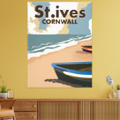St.ives vintage reisposter canvas afdruk (Insitu (Woonkamer))