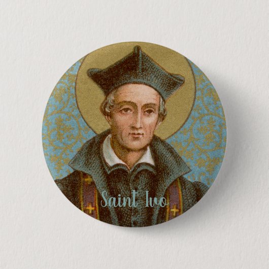 St. Ivo van Kermartin (BK 015) Ronde Button 5,7 Cm (Voorkant)