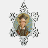 St. Ivo van Kermartin (BK 015) Tin Sneeuwvlok Ornament (Rechts)