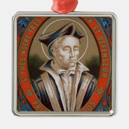 St. Ivo van Kermartin (M 005) Metalen Ornament (Voorkant)