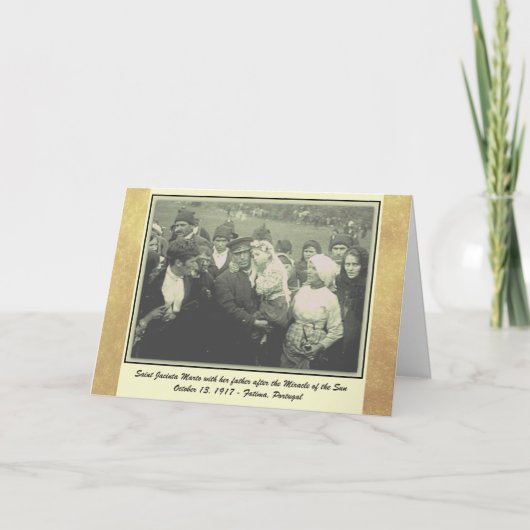 St. Jacinta Marto Fatima Miracle van de Zon Kaart (Voorkant)