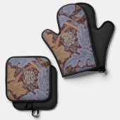 St. James Acanthus Bladpatroon van William Morris Ovenwant & Pannenlap Set (Voorkant / Achterkant)