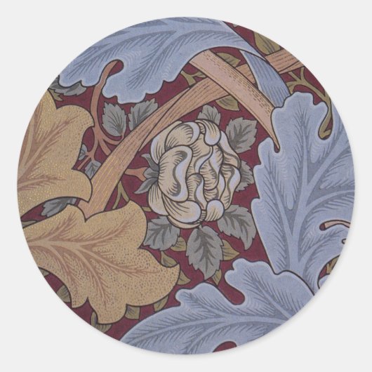 St. James Acanthus Bladpatroon van William Morris Ronde Sticker (Voorkant)