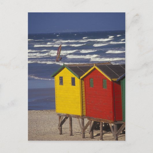St James Bay Bathing Boxes, bij Capetown, 3 Briefkaart (Voorkant)