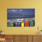 St. James Bay Bathing Boxes, bij Capetown, Canvas Afdruk (Insitu (Woonkamer))