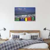 St. James Bay Bathing Boxes, bij Capetown, Canvas Afdruk (Insitu (Slaapkamer))