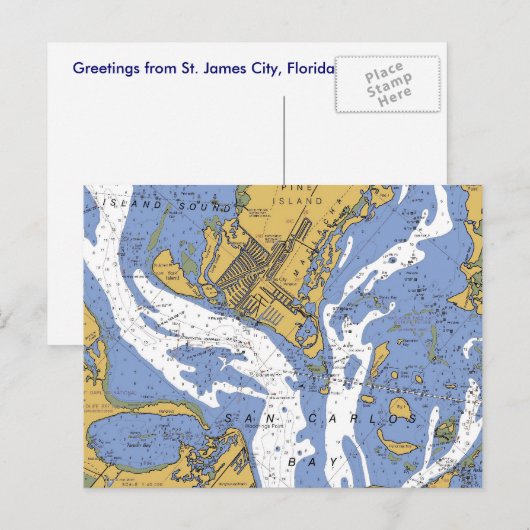 St. James City, Florida Nautical Chart Briefkaart (Voorkant / Achterkant)