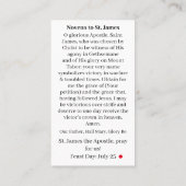 St. James de Apostel Novena Prayer Kaart Contactkaartje (Achterkant)