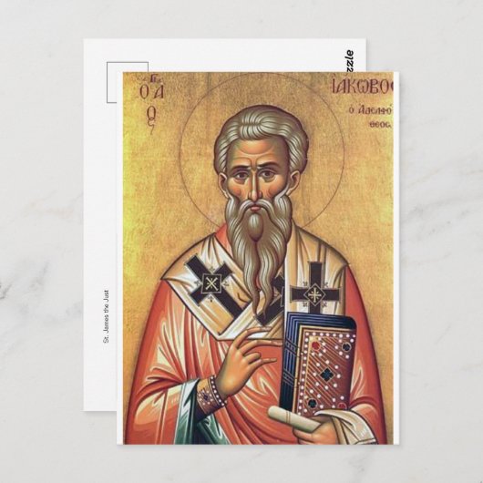 St. James het Gewoon Orthodox Christelijk Icoon Briefkaart (Voorkant / Achterkant)