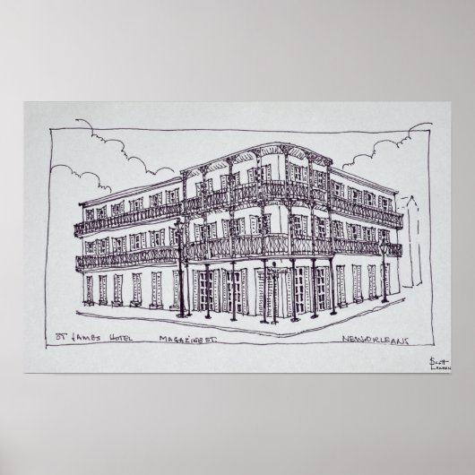St. James Hotel | Franse wijk, New Orleans Poster (Voorkant)