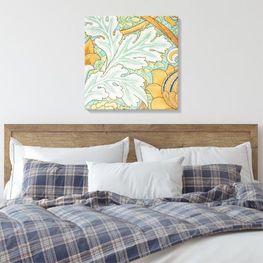 St James Pattern (door William Morris) Canvas Afdruk (Insitu (Slaapkamer))