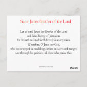 St. James the Brother of our Lord Prayer Card Briefkaart (Achterkant)