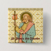 St. James the Greater (RLS 05) Vierkante Button 5,1 Cm (Voorkant)