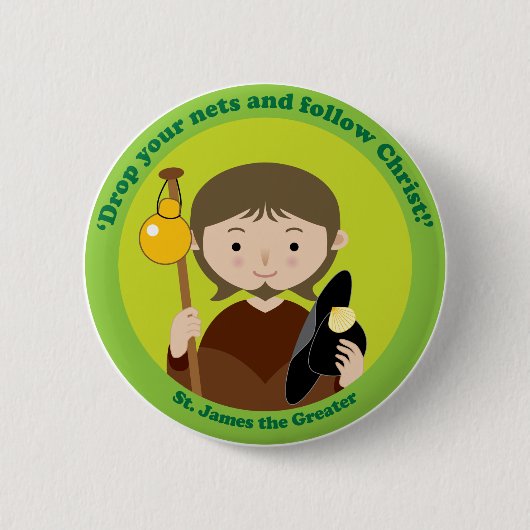 St. James the Greater Ronde Button 5,7 Cm (Voorkant)