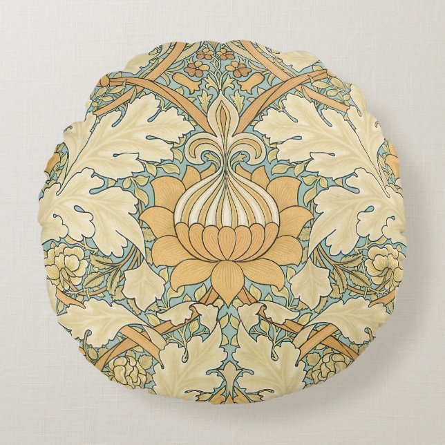St. James van William Morris, Acanthusbladeren Rond Kussen (Voorkant)