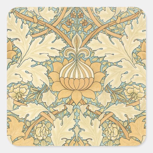 St. James van William Morris, Acanthusbladeren Vierkante Sticker (Voorkant)