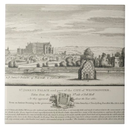 St. James's Palace en een deel van de stad Westmin Tegeltje (Voorkant)