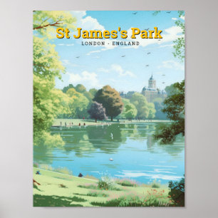 St James's Park Londen Engeland Kunst Vintage Reiz Poster