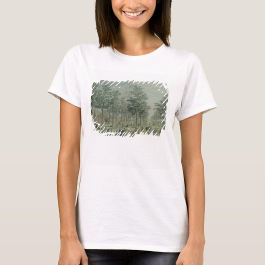 St. James's Park vlakbij de Stable Yard, 1750 T-shirt (Voorkant)