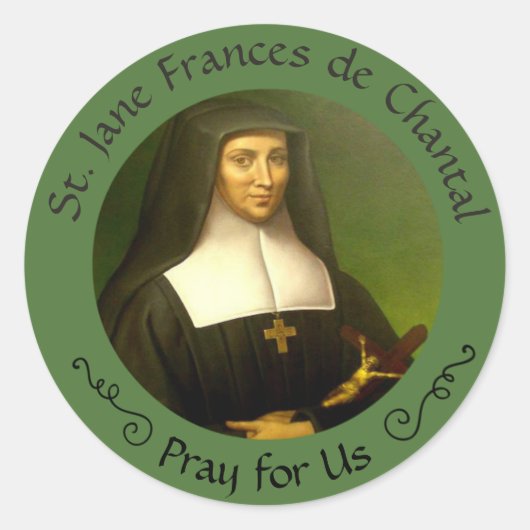 St. Jane Frances de Chantal Feest aug. 12 Ronde Sticker (Voorkant)