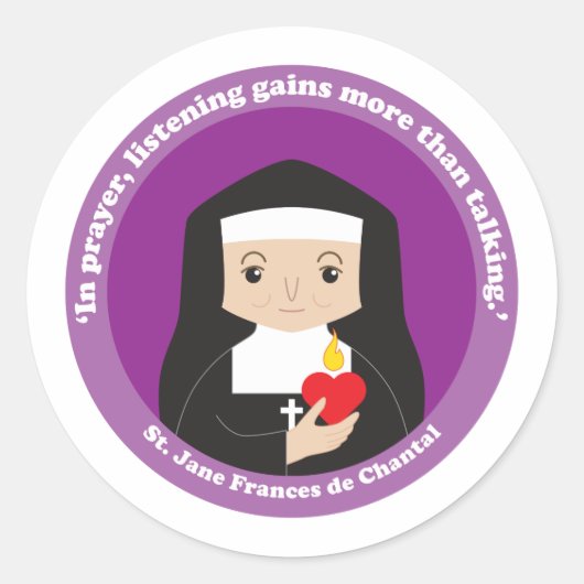 St. Jane Frances de Chantal Ronde Sticker (Voorkant)