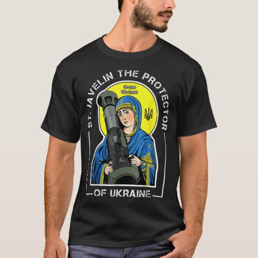 St. Javelin De beschermer van Oekraïne T-shirt (Voorkant)