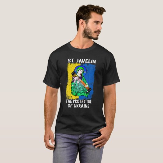 St. Javelin Protector Of Ukraine Support T-shirt (Voorkant volledig)