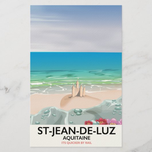 St-Jean-de-Luz, Aquitaine Reisposter Briefpapier (Voorkant)