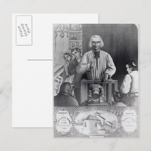 St. Jean-Marie Vianney preken, 19e eeuw Briefkaart (Voorkant / Achterkant)