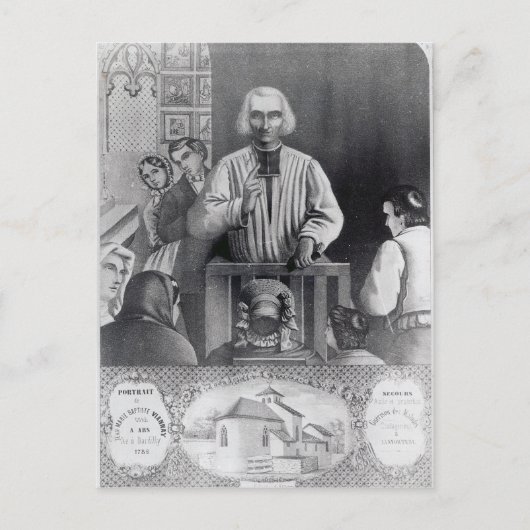 St. Jean-Marie Vianney preken, 19e eeuw Briefkaart (Voorkant)