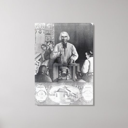 St. Jean-Marie Vianney preken, 19e eeuw Canvas Afdruk (Voorkant)