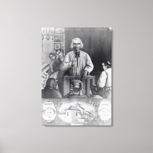 St. Jean-Marie Vianney preken, 19e eeuw Canvas Afdruk