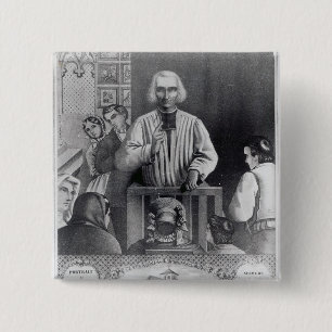 St. Jean-Marie Vianney preken, 19e eeuw Vierkante Button 5,1 Cm