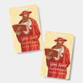 St. Jerome als kardinaal met Boek (P 004) Badge (Voor- en achterkant)