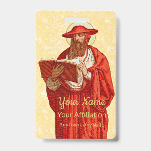 St. Jerome als kardinaal met Boek (P 004) Badge