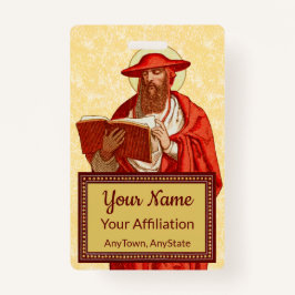 St. Jerome als kardinaal met Boek (P 004) Badge