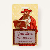 St. Jerome als kardinaal met Boek (P 004) Badge (Achterkant)