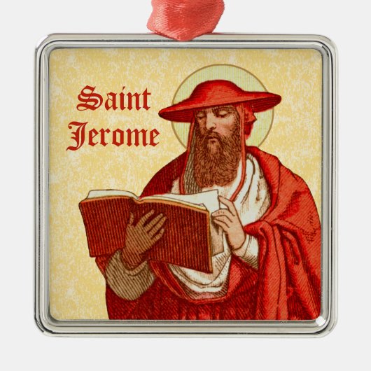 St. Jerome als kardinaal met Boek (P 004) Metalen Ornament (Voorkant)