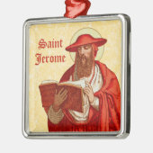 St. Jerome als kardinaal met Boek (P 004) Metalen Ornament (Links)
