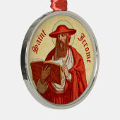 St. Jerome als kardinaal met Boek (P 004) Metalen Ornament (Rechts)