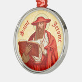 St. Jerome als kardinaal met Boek (P 004) Metalen Ornament (Links)