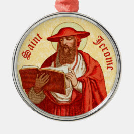 St. Jerome als kardinaal met Boek (P 004) Metalen Ornament