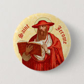 St. Jerome als kardinaal met Boek (P 004) Ronde Button 5,7 Cm (Voorkant)